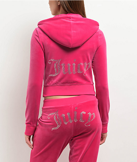 Juicy Couture Bling Free Love Velour Zip Hoodie | Zumiez