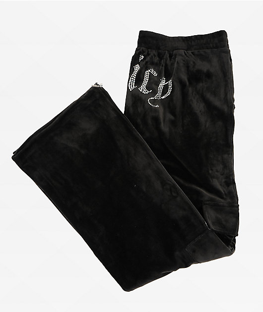 Juicy Couture Bling Licorice Velour Cargo Track Pants | Zumiez