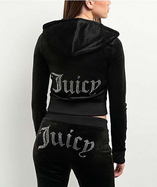 Juicy Couture Bling Licorice Velour Zip Hoodie | Zumiez
