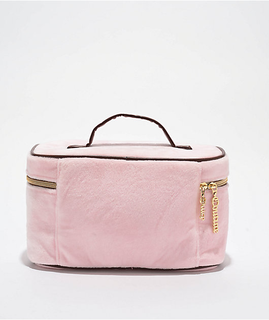 Juicy Couture Foil Logo Pink Velour Makeup Bag