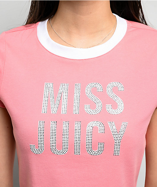 Juicy Couture Miss Juicy Pink Crop T-Shirt | Zumiez