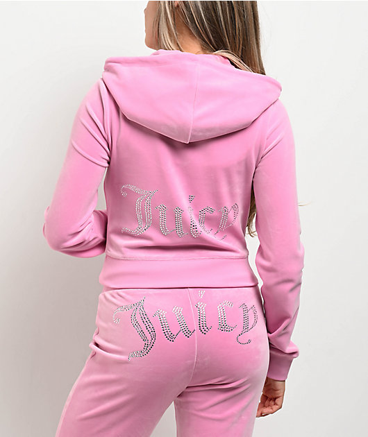Juicy Couture OG Big Bling Fanciful Velour Zip Hoodie | Zumiez