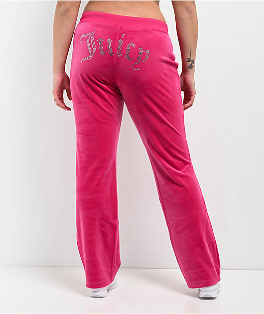 Juicy Couture OG Big Bling Free Love Velour Track Pants