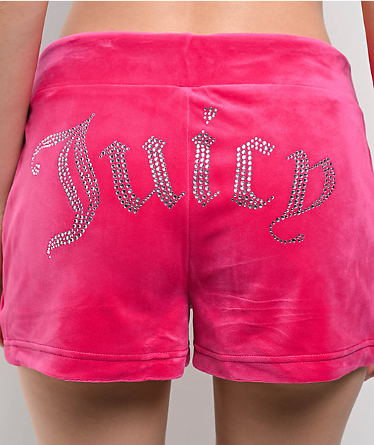 Juicy Couture OG Big Bling Free Love Velour Track Shorts