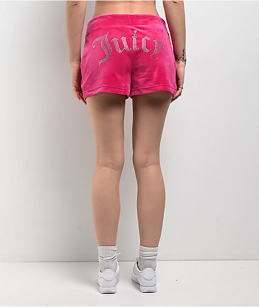 Juicy Couture OG Big Bling Free Love Velour Track Shorts
