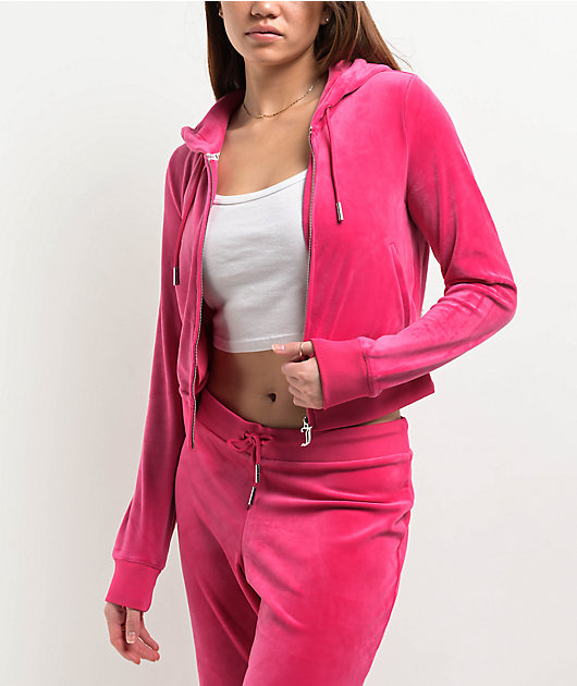 Juicy Couture OG Big Bling Free Love Velour Zip Hoodie