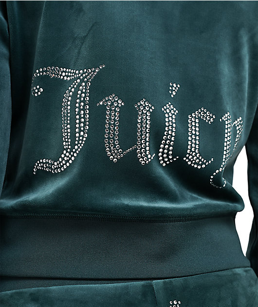 Juicy Couture OG Big Bling Junebug Velour Zip Hoodie
