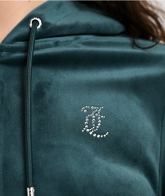 Juicy Couture OG Big Bling Junebug Velour Zip Hoodie