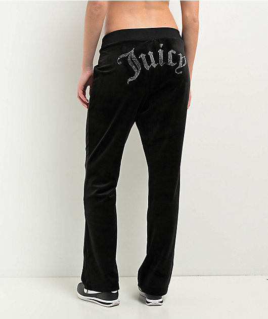 Juicy Couture OG Big Bling Licorice Velour Track Pants | Zumiez