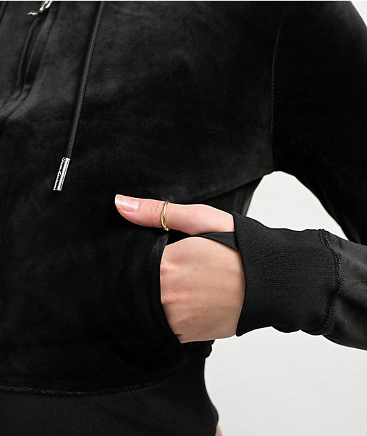 Juicy Couture OG Big Bling Licorice Velour Zip Hoodie