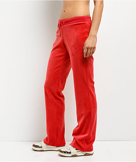 Juicy Couture OG Big Bling Maraschino Cherry Velour Track Pants