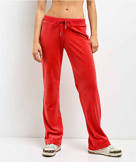 Juicy Couture OG Big Bling Maraschino Cherry Velour Track Pants