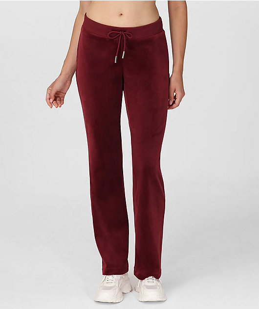 Juicy Couture OG Big Bling Red Dahlia Velour Track Pants | Zumiez