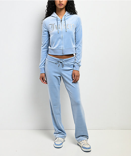 Juicy Couture OG Bling Frosted Velour Track Pants | Zumiez