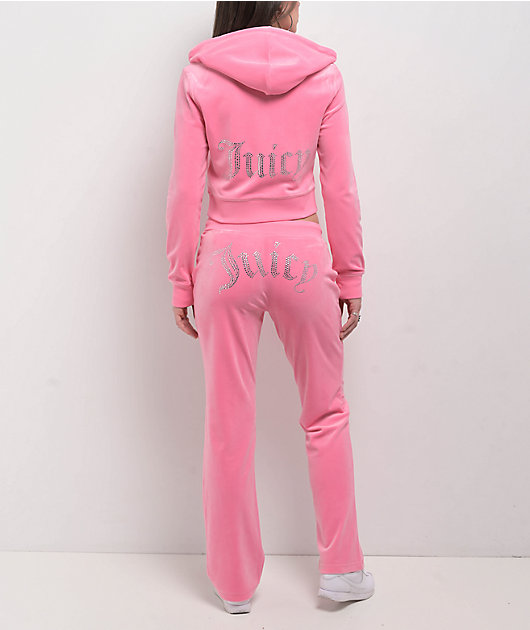 juicy Juicy Couture Scottie Dog Black Cotton Velour Zip Hoodie | Zumiez