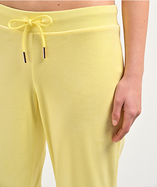 Juicy Couture OG Bling Yellow Iris Velour Track Pants