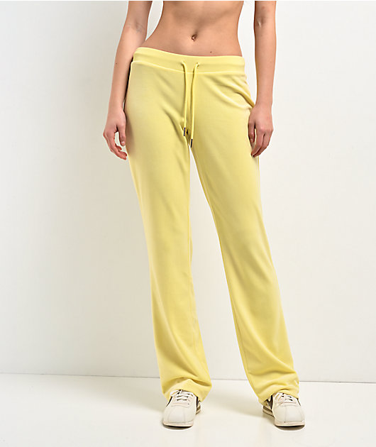 Juicy Couture OG Bling Yellow Iris Velour Track Pants