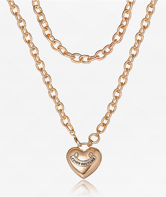 Juicy Couture Puff Heart Goldtone Necklace