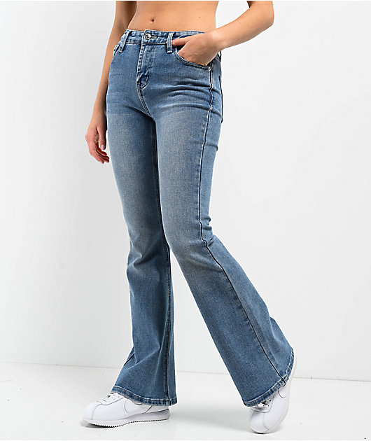 Juicy Couture Rhinestone Blue Low Rise Flare Jeans