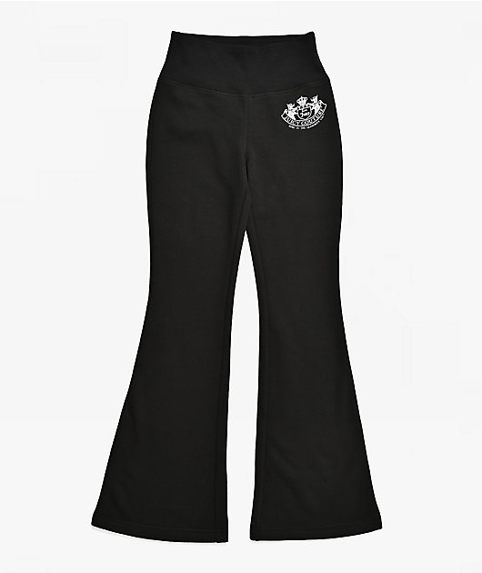 Juicy Couture Rib Waist Black Flare Sweatpants