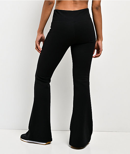Juicy Couture Rib Waist Black Flare Sweatpants