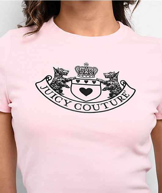 Juicy Couture Scottie Dog Whisper Pink Crop T-Shirt | Zumiez