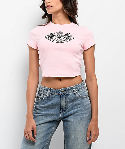 Juicy Couture Scottie Dog Whisper Pink Crop T-Shirt