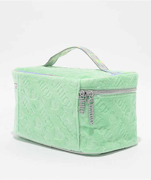 Juicy Couture Terry Train Green Velour Makeup Bag