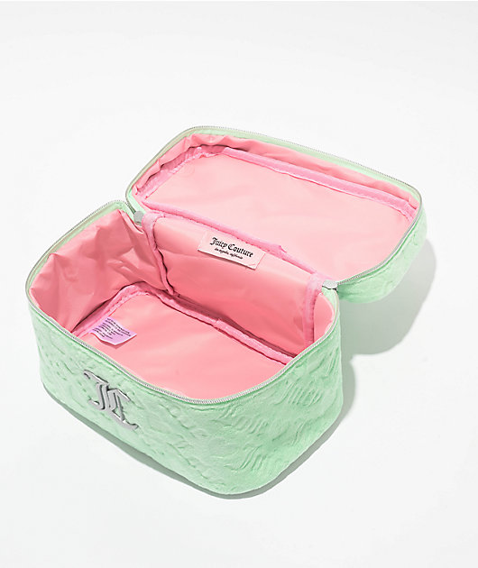 Juicy Couture Terry Train Green Velour Makeup Bag