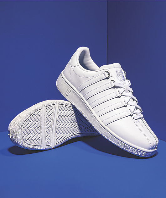 K-Swiss Classic VN White & Silver Shoes | Zumiez