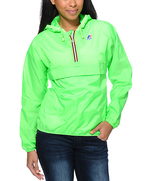 black and lime green windbreaker
