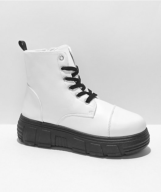 KOI AC1 White Platform Boots