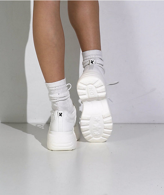 KOI Jennie Striker Chunky Bubble White Platform Shoes | Zumiez