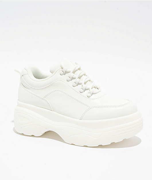 KOI Jennie Striker Chunky Bubble White Platform Shoes | Zumiez
