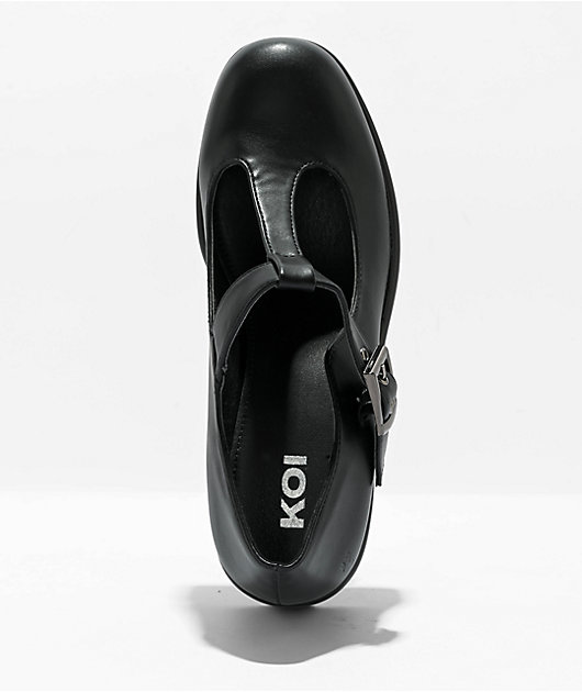 black platform school shoes