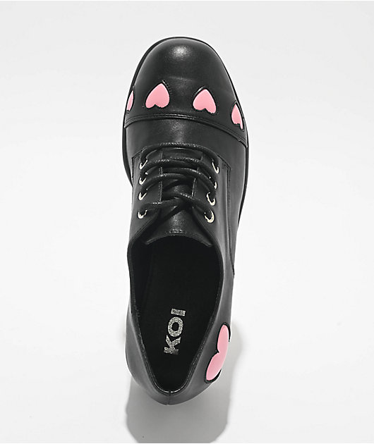 KOI Tennin Heart Black Platform Shoes | Zumiez