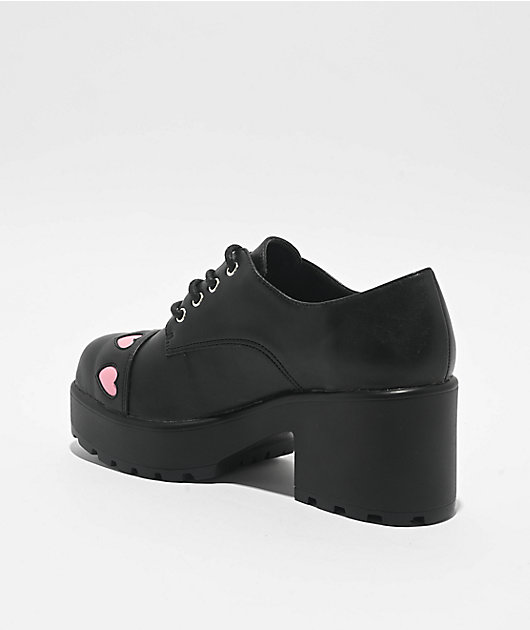 KOI Tennin Heart Black Platform Shoes | Zumiez