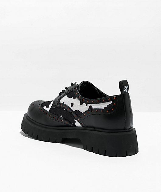 KOI Tibia Cow Black Derby Shoes