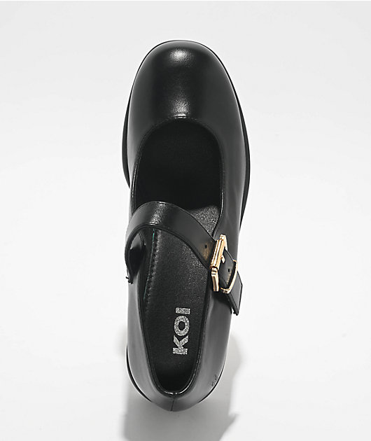 KOI Tira Black Faux Leather Mary Jane Platform Shoes