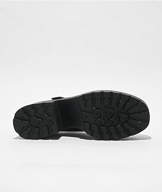 KOI Tira Black Faux Leather Mary Jane Platform Shoes
