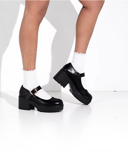 KOI Tira Black Faux Leather Mary Jane Platform Shoes video