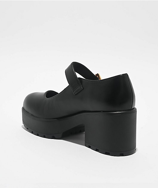 KOI Tira Black Faux Leather Mary Jane Platform Shoes | Zumiez