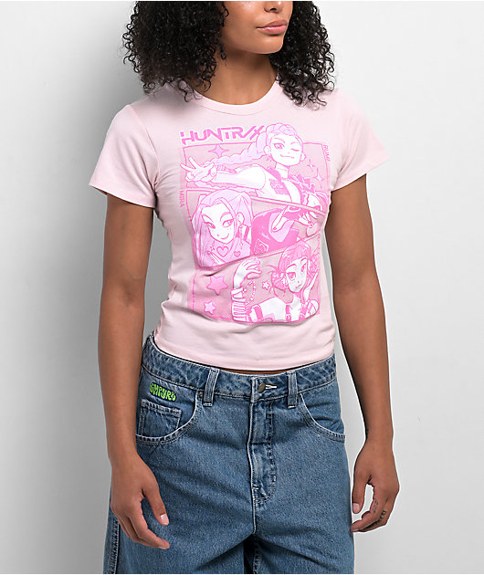 KPop Demon Hunters Huntrix Pink Crop T-Shirt