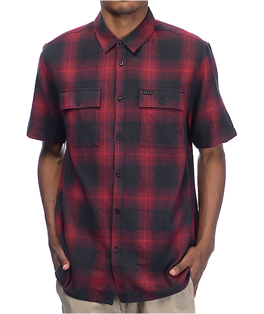 red flannel short sleeve shirt