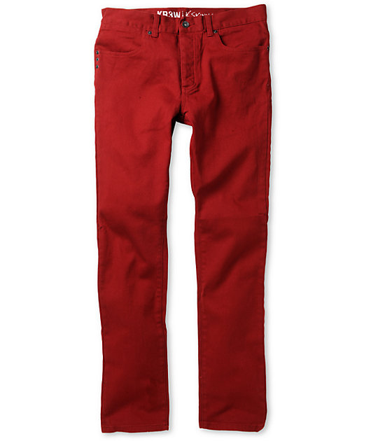 red super skinny jeans