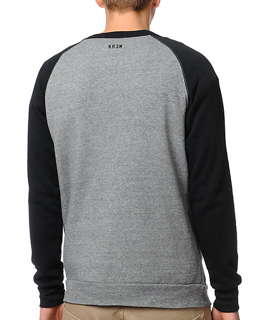 Download KR3W Original 4 Heather Grey & Black Crew Neck Sweatshirt ...