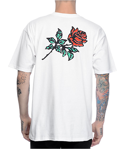 Camiseta blanca y rosa Clearance