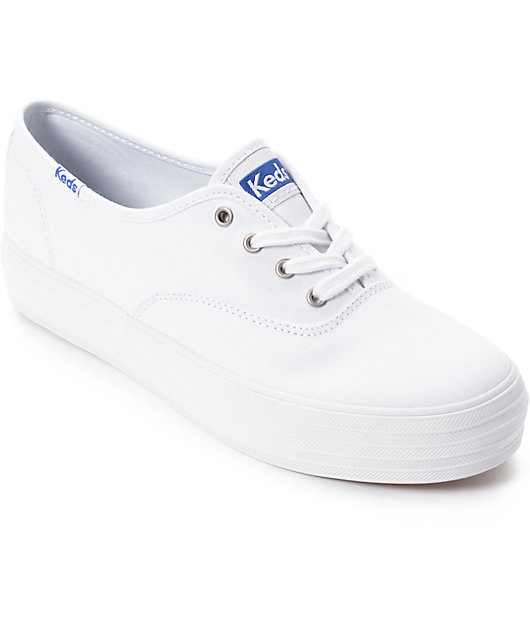 Keds Triple zapatos blancos con plataformas gruesas | Zumiez