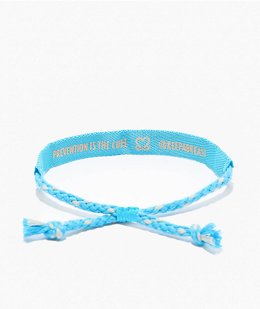 Keep A Breast Foundation I Heart Boobies Amigo Blue Woven Bracelet