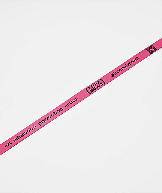 Keep A Breast Foundation I Heart Boobies Barbed Pink Web Belt
